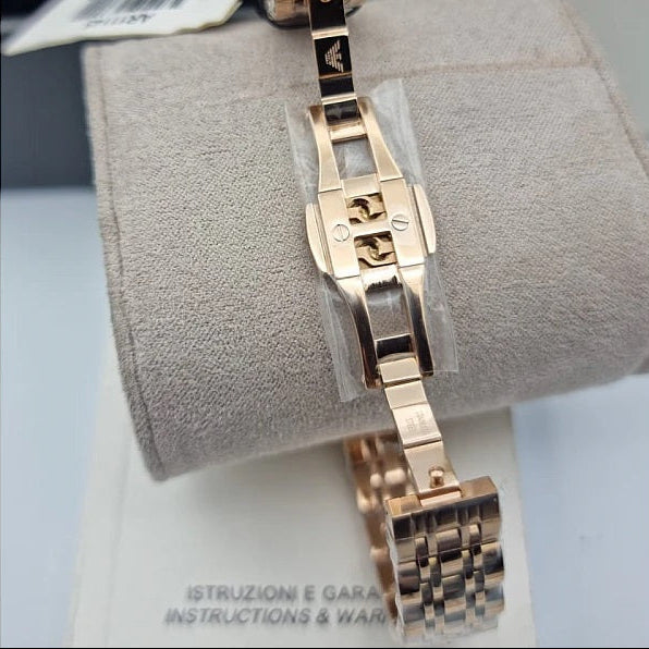 Emporio Armani Women’s Watch Stainless Steel Rose Gold Strap With Black Dial AR11145 Gianni T-Bar