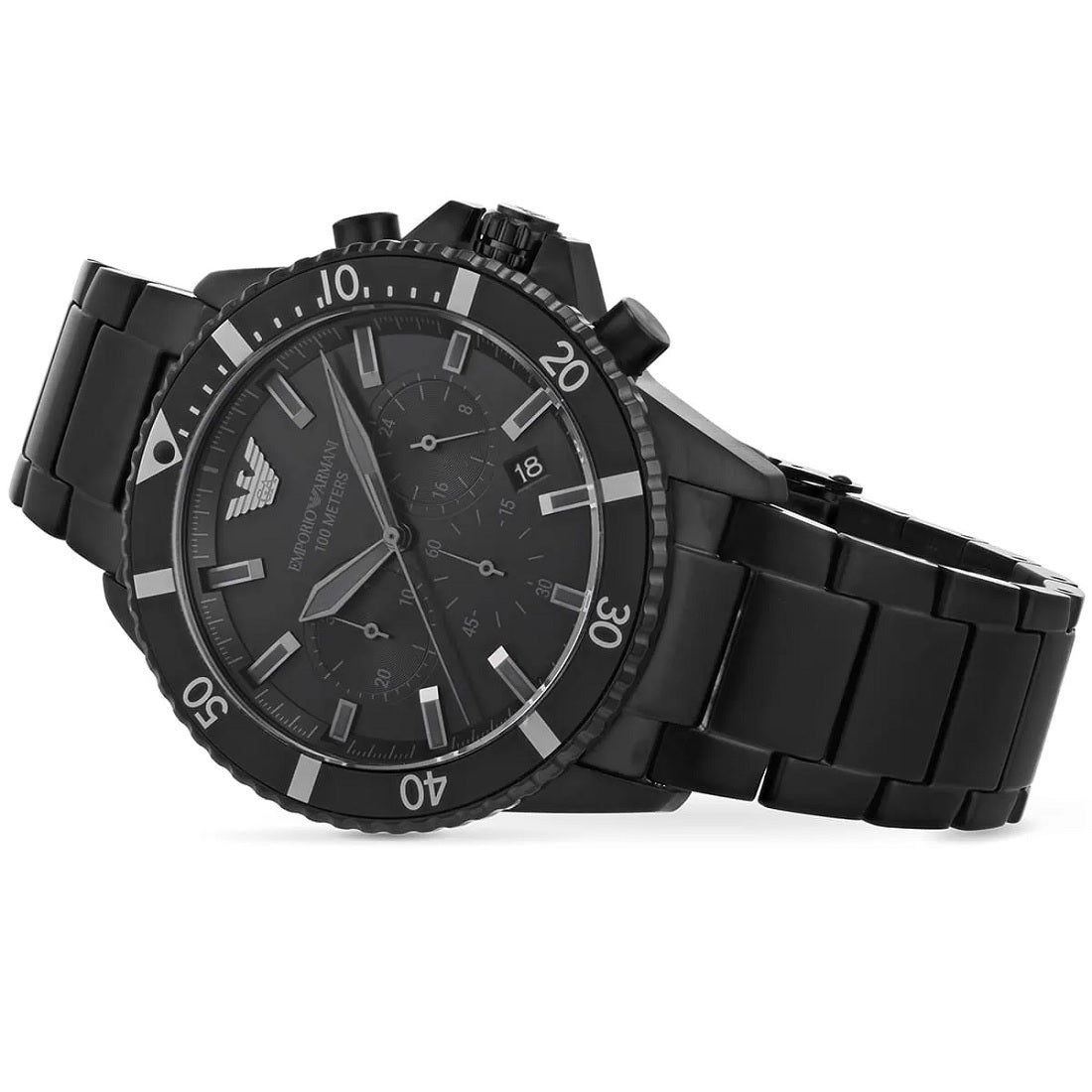 Emporio Armani Men's Watch Stainless Steel Black Strap With Black Dial AR11363 Diver