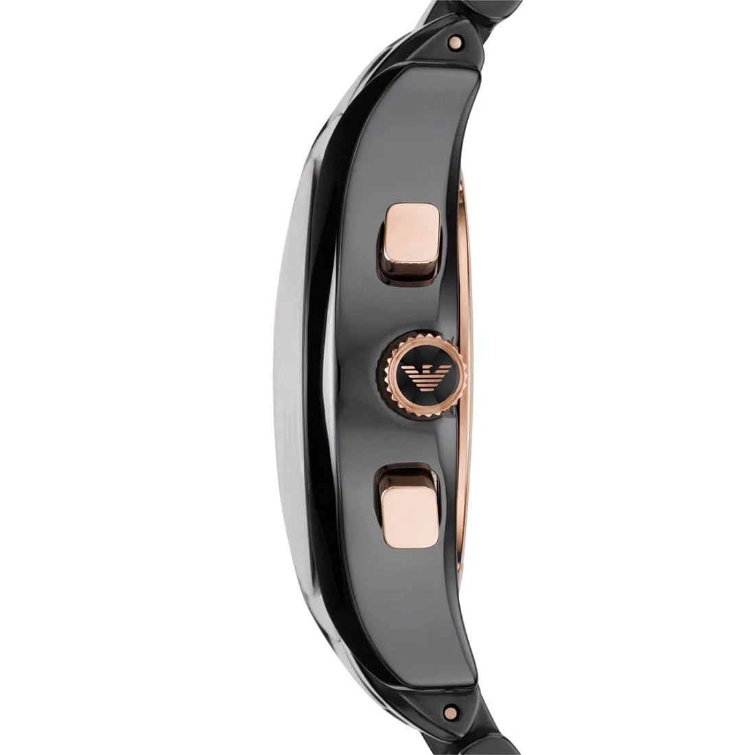 Emporio Armani Women’s Watch Ceramic Black Strap With Black Dial And Rose Gold Tone AR1411