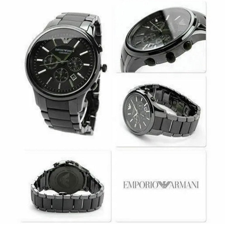 Emporio Armani Men’s Watch Ceramic Black Strap With Black Dial AR1451 Chronograph