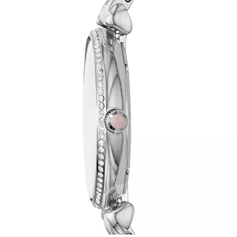 Emporio Armani Women's Watch Stainless Steel Silver Strap With Pink Dial AR1779 Gianni T-Bar