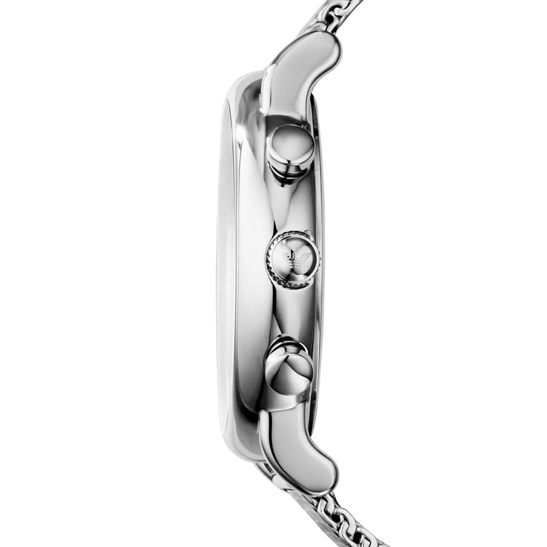 Emporio Armani Men's Watch Stainless Steel Silver Mesh Strap With Black Dial AR1811 Luigi