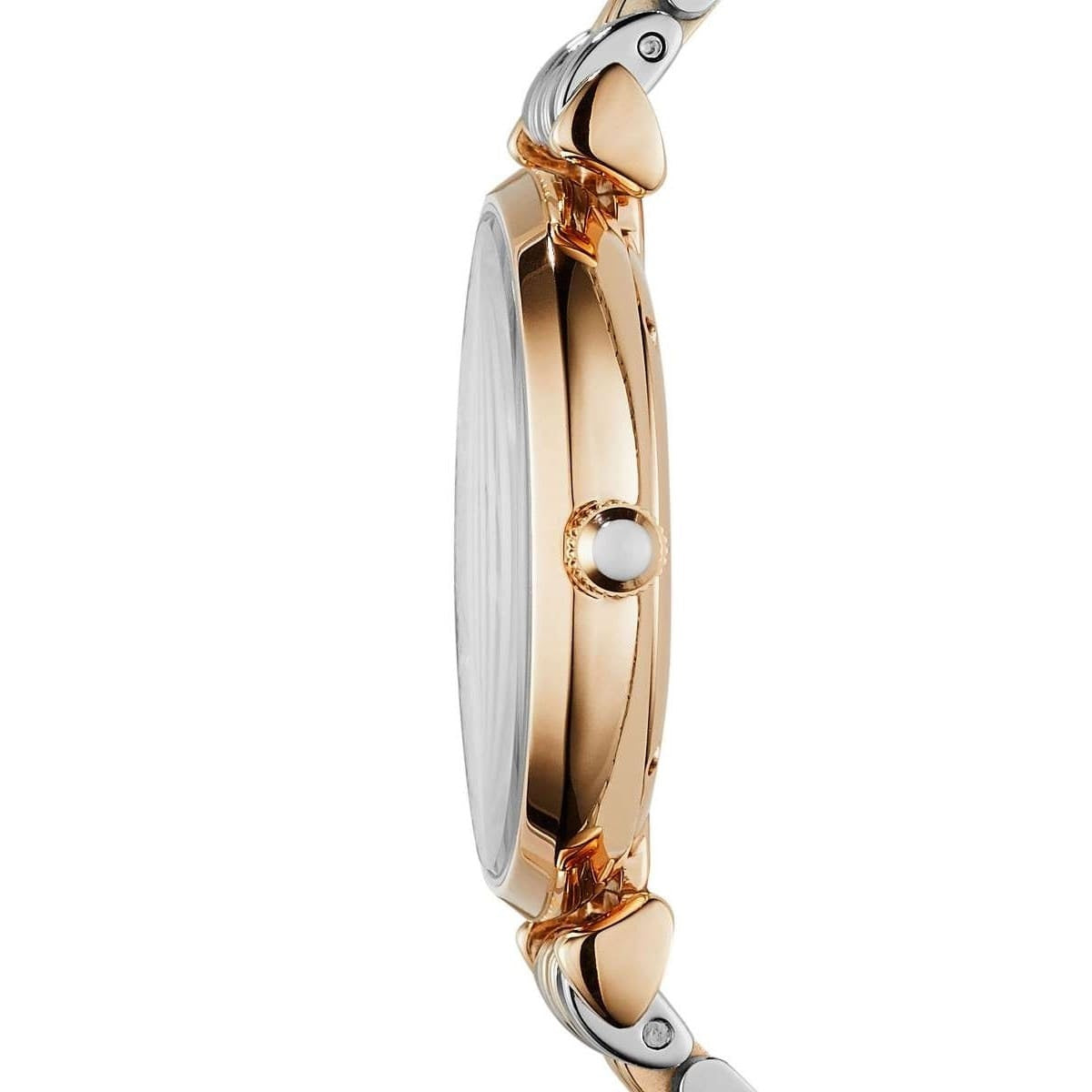 Emporio Armani Women's Watch Stainless Steel Two-Tone Silver & Rose Gold Strap With Grey Dial AR1840 Gianni T-Bar