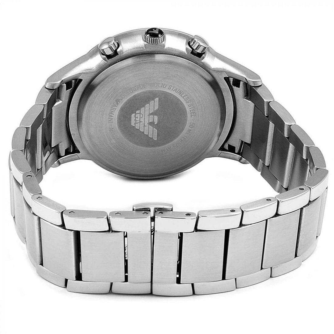 Emporio Armani Men’s Watch Stainless Steel Silver Bracelet With Black Dial AR2434 Renato