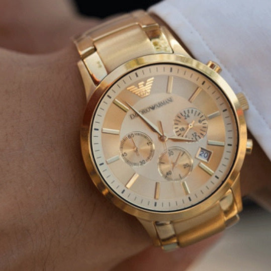 Emporio Armani Men’s Watch Stainless Steel Rose Gold Strap With Rose Gold Dial AR2452 Renato