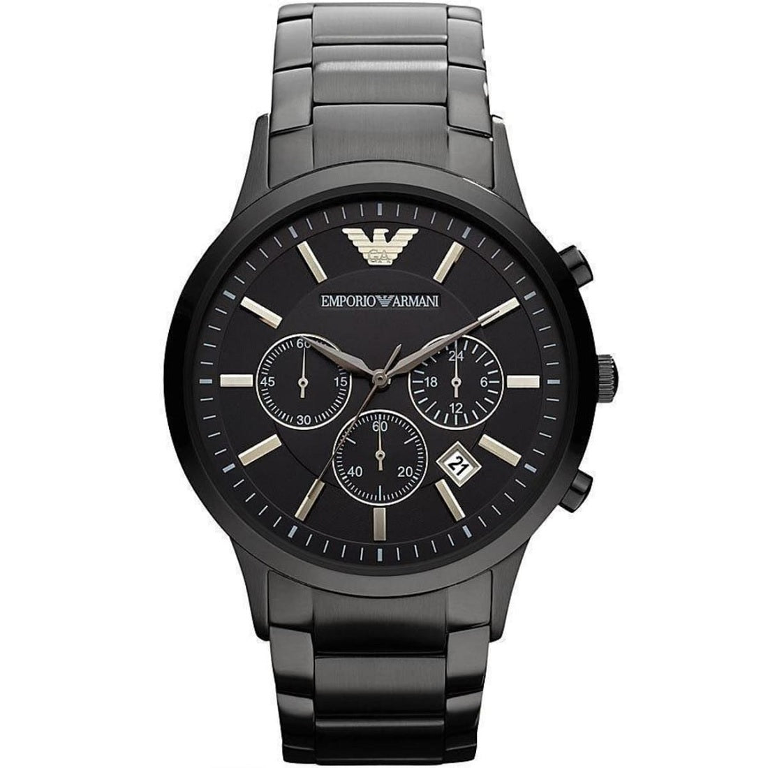 Emporio Armani Men’s Watch Stainless Steel Black Strap With Black Dial AR2453 Renato