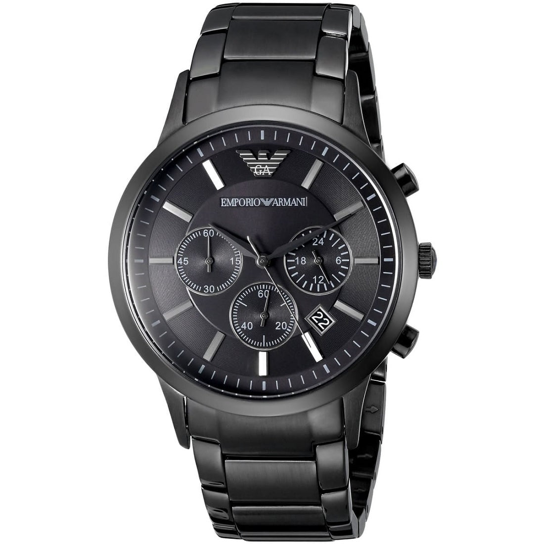 Emporio Armani Men’s Watch Stainless Steel Black Strap With Black Dial AR2453 Renato