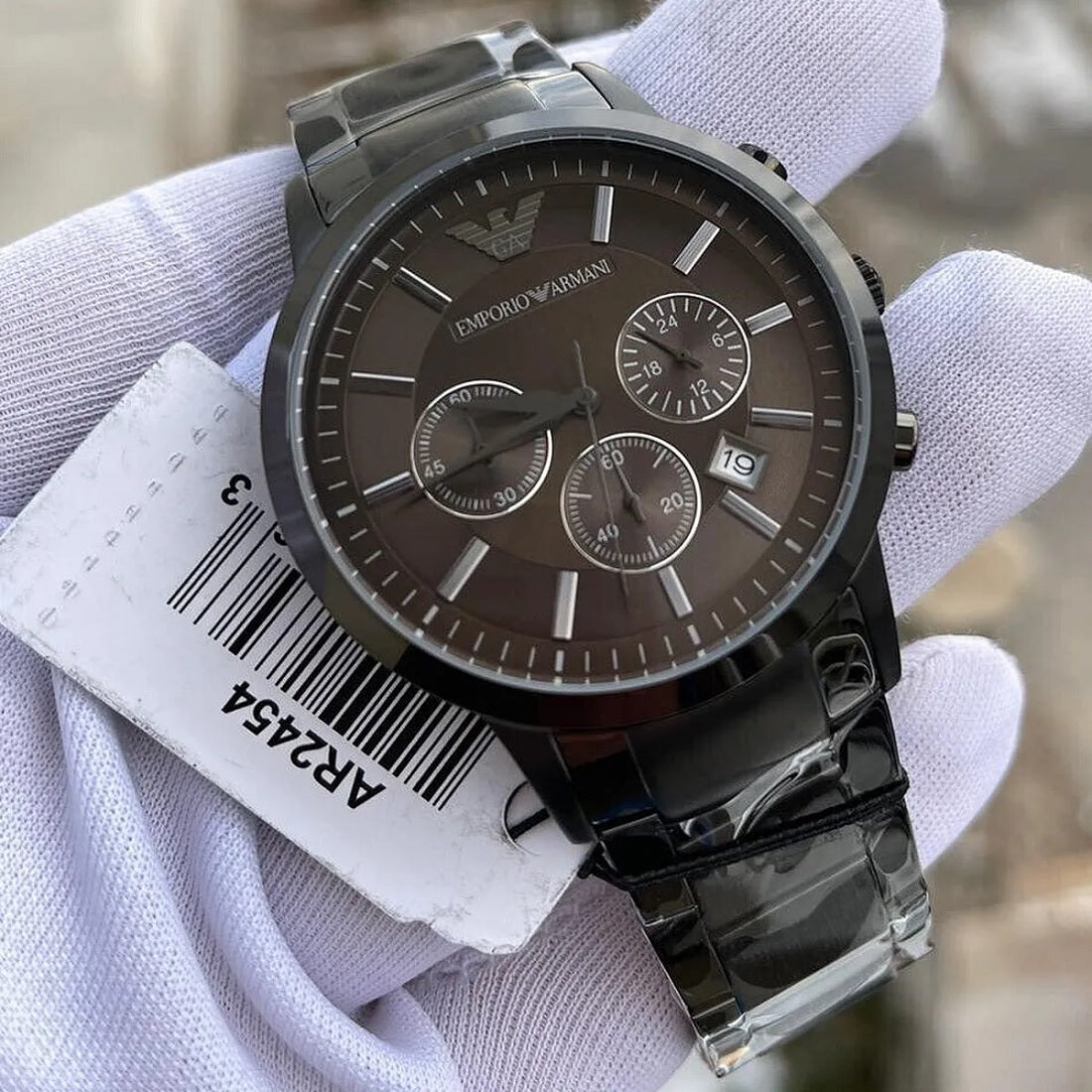 Emporio Armani Men’s Watch Stainless Steel Grey Bracelet With Grey Dial AR2454 Renato