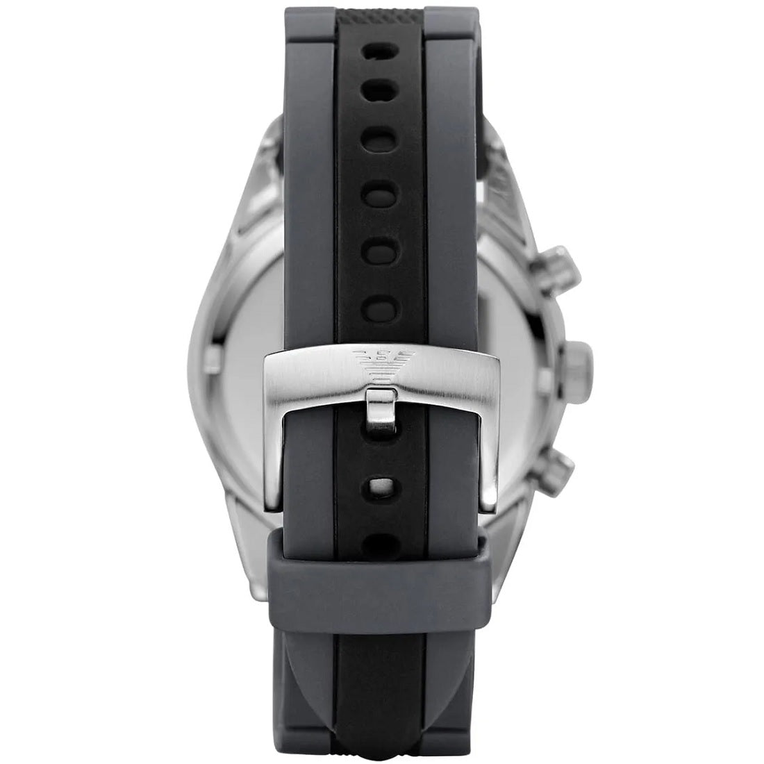 Emporio Armani Men’s Watch Silicone Black & Grey Strap With Black Dial And Silver Case AR5866 Sportivo