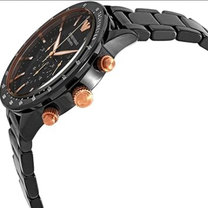 Emporio Armani Men's Ceramic Black Strap & Black Dial Watch AR70002