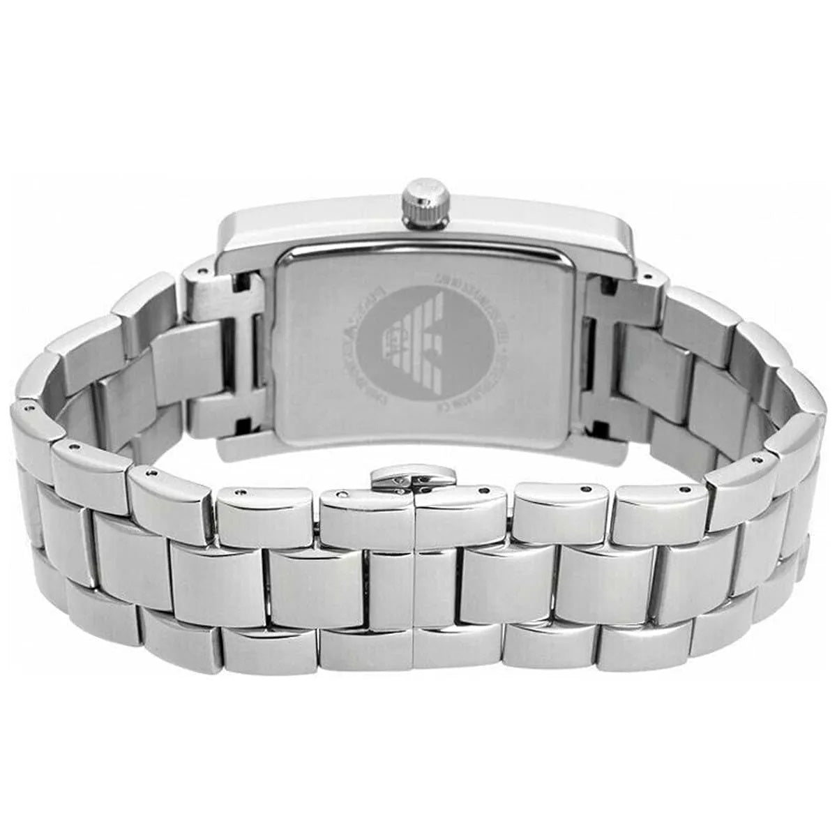 Emporio Armani Men’s Watch Stainless Steel Silver Strap With White Dial AR0145 Classic Rectangle