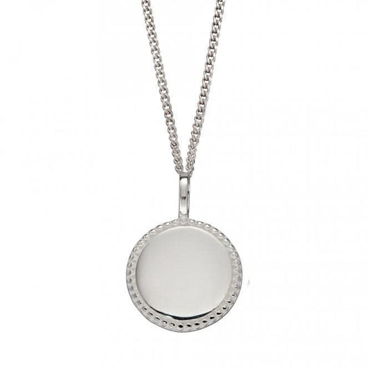 Engravable Disc with Millegrain Edge Pendant P5000