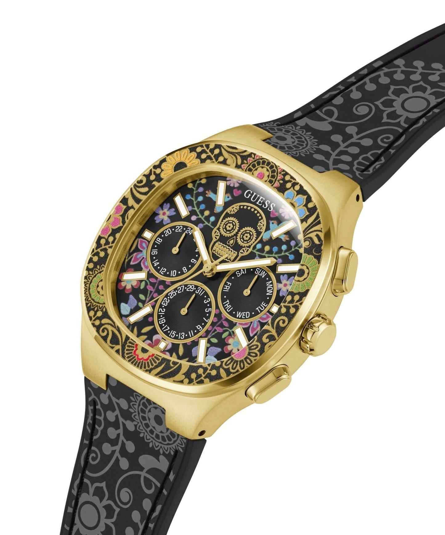 Gents Catrin Gold Tone Silicone Watch Gw0784g1