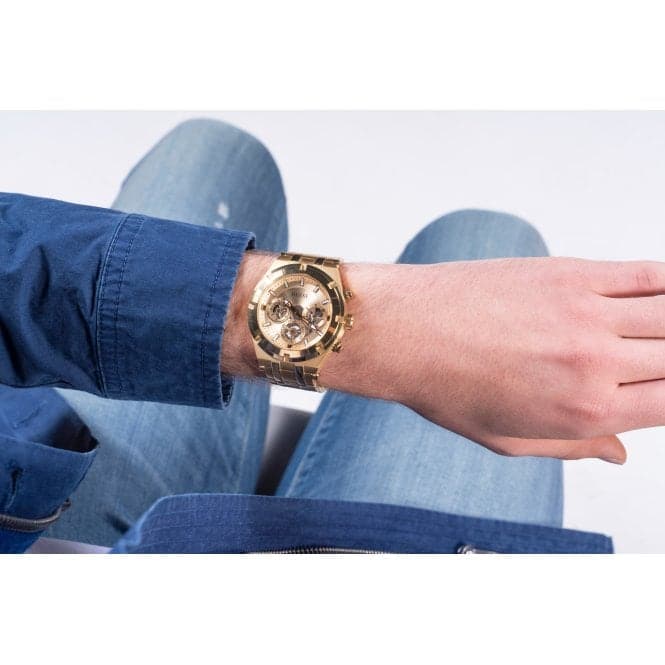 Guess Watches Gents Continental Gold Tone Watch Gw0260g4