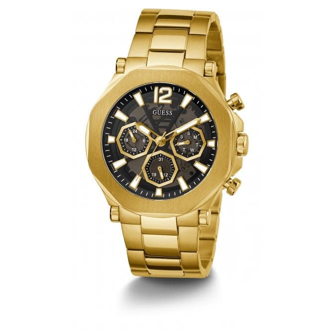 Guess Watches Gents Edge Stainless Steel Gold Watch Gw0539g2