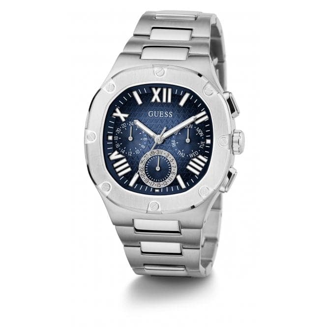 Guess Watches Gents Headline Stainless Steel Silver Watch Gw0572g1