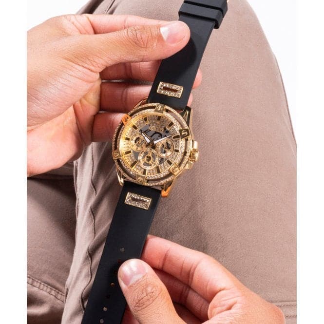 Guess Watches Gents King Stainless Steel Gold Watch Gw0537g2