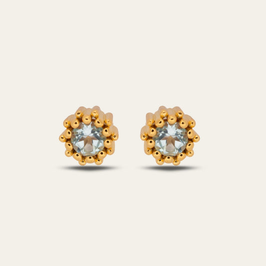 Gold Sky Blue Topaz Astrid Studs