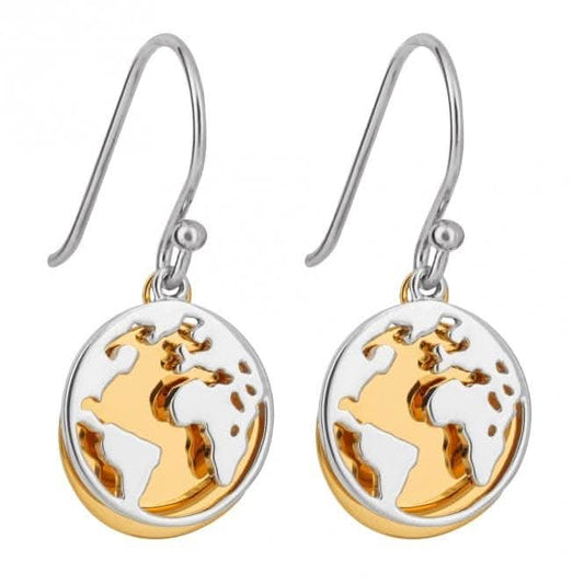 Gold Plate Double Disc World Earrings E6244