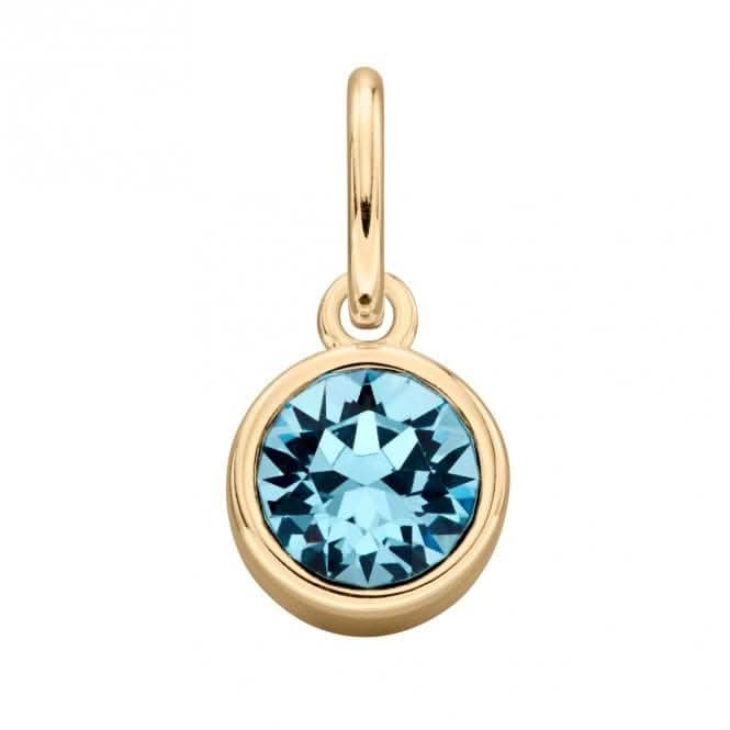 Gold Plated Aquamarine Swarovski Crystal Pendant