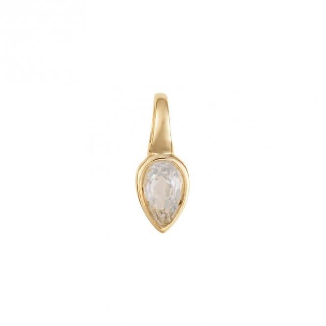 Gold Plated Birthstone April White Topaz Pendant P5217