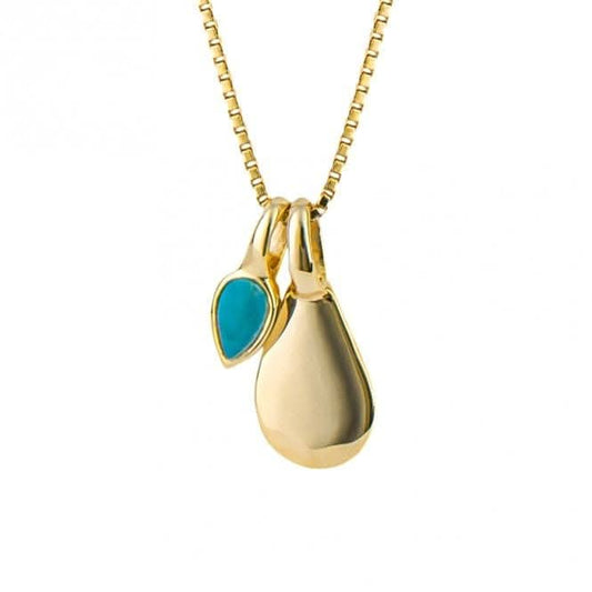 Gold Plated Birthstone December Turquioise Pendant P5190
