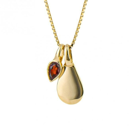 Gold Plated Birthstone January Garnet Pendant P5179