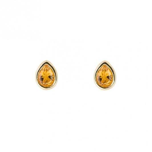 Gold Plated Birthstone November Citrine Earrings E6212