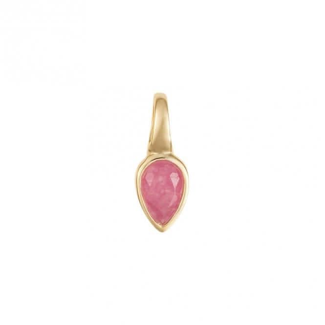 Gold Plated Birthstone Pink Quartz Pendant P5220