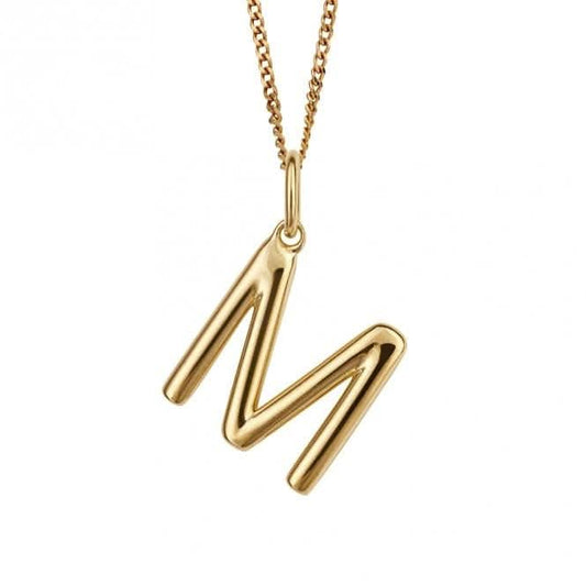 Gold Plated Initial Letter M Pendant P5139