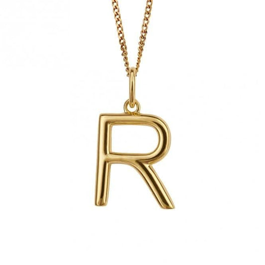 Gold Plated Initial Letter R Pendant P5144