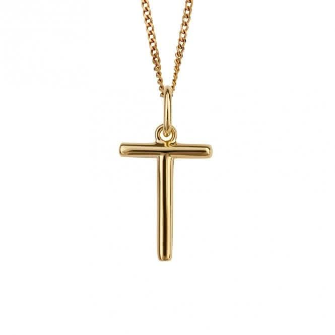 Gold Plated Initial Letter T Pendant P5146