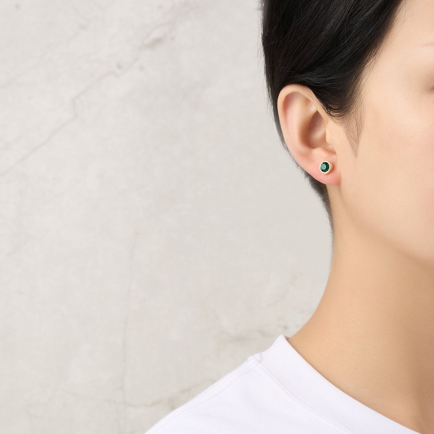 Gold Plated May (Emerald) Birthstone Earrings Created with Zircondia® Crystals