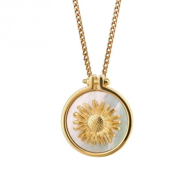 Gold Plated Mop Sunflower Pendant P5269W