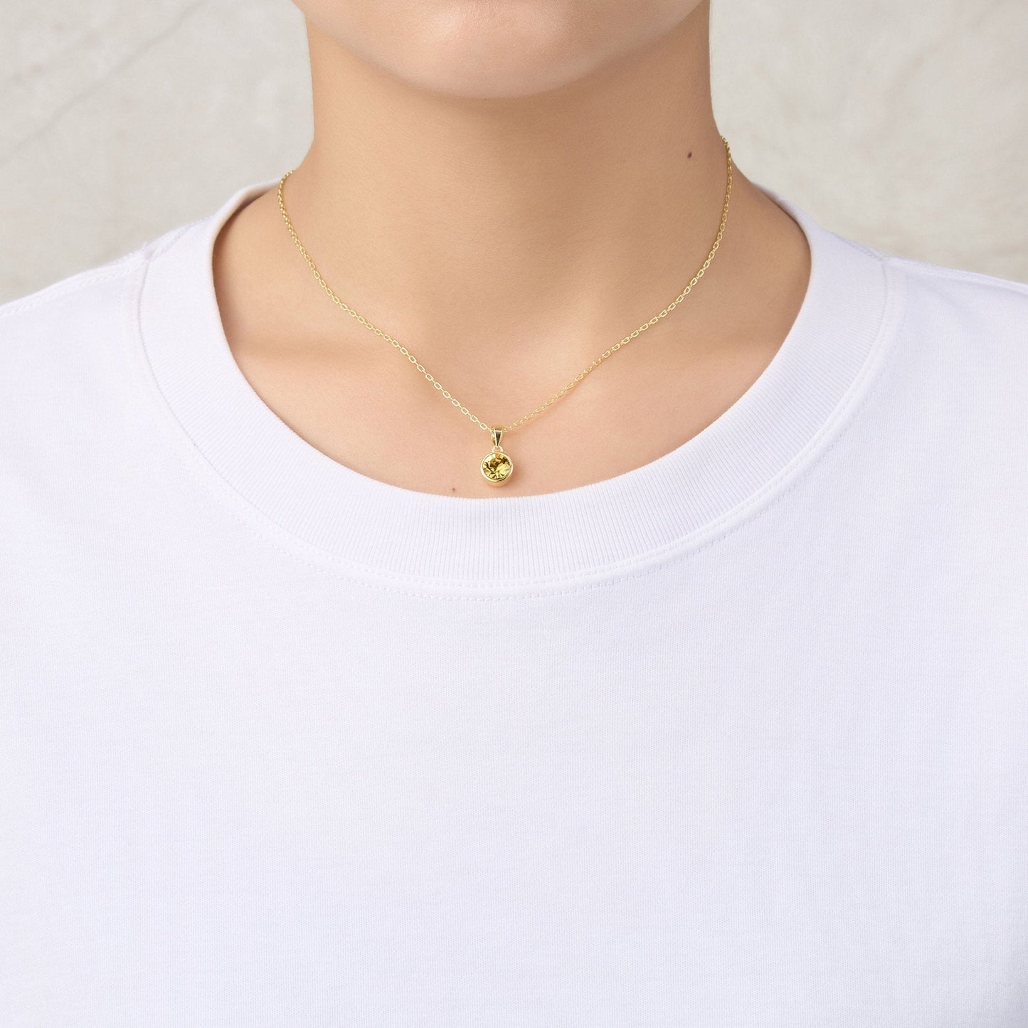 Gold Plated November (Topaz) Birthstone Necklace & Earrings Set Created with Zircondia® Crystals