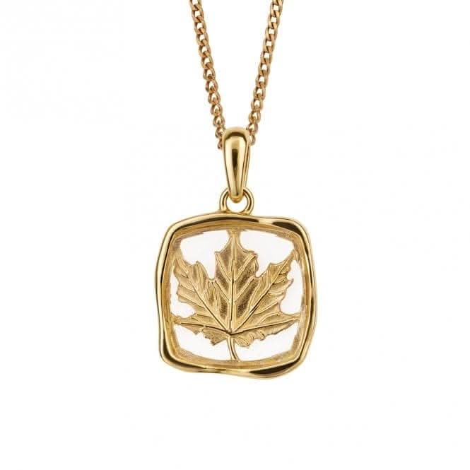 Gold Plated Open Square Leaf Pattern Pendant P5240