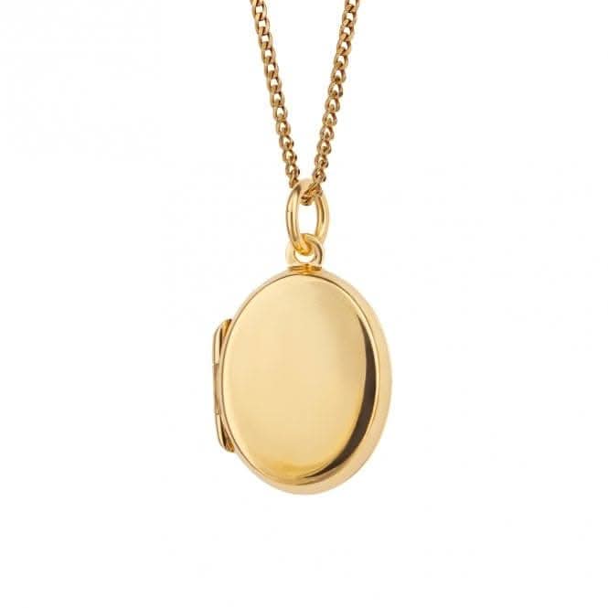 Gold Plated Oval Plain Locket Pendant P5271