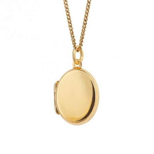 Gold Plated Oval Plain Locket Pendant P5271
