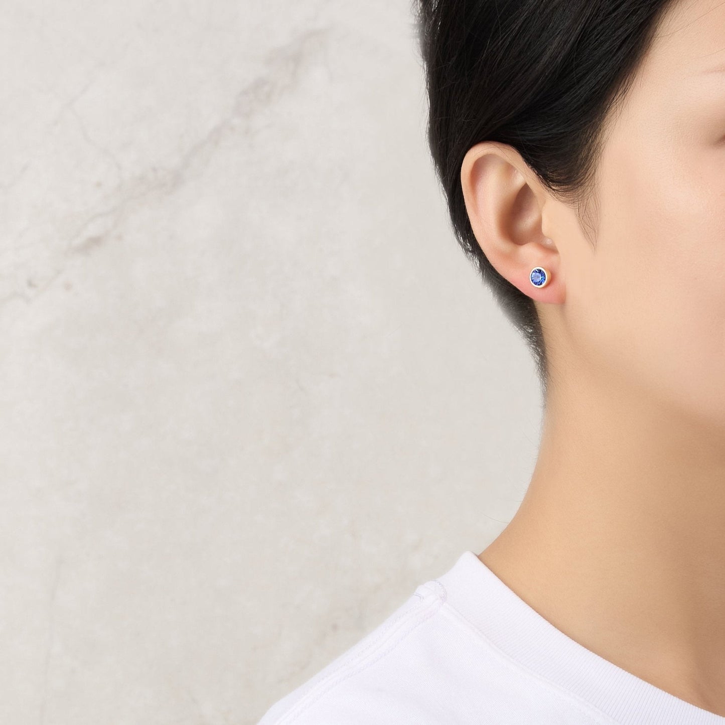 Gold Plated September (Sapphire) Birthstone Earrings Created with Zircondia® Crystals