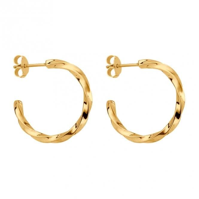 Gold Plated Twisted Hoop Earrings E6269
