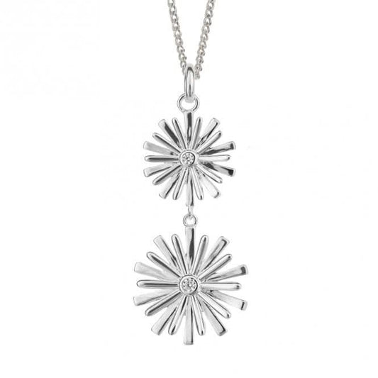 Graphic 3D Flower With Zirconia Pendant P5235C