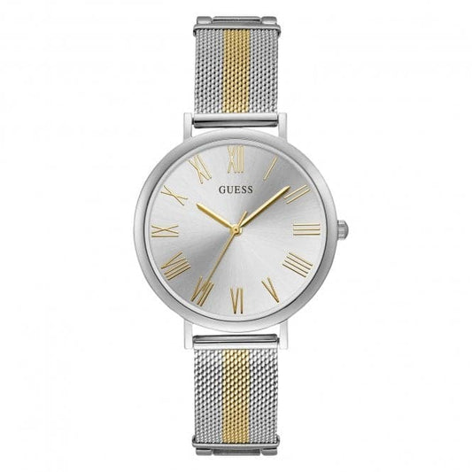 Guess Watches Guess Ladies Silver Two Tone Mesh Bracelet Watch W1155l1
