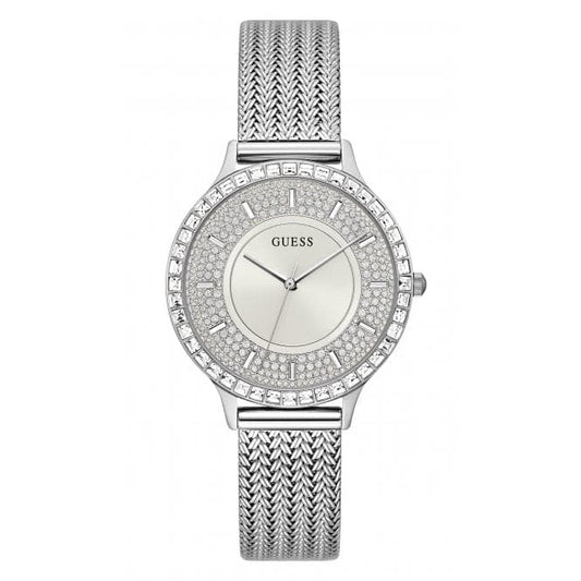 Guess Watches Ladies Soiree Stainless Steel Mesh Silver Watch Gw0402l1