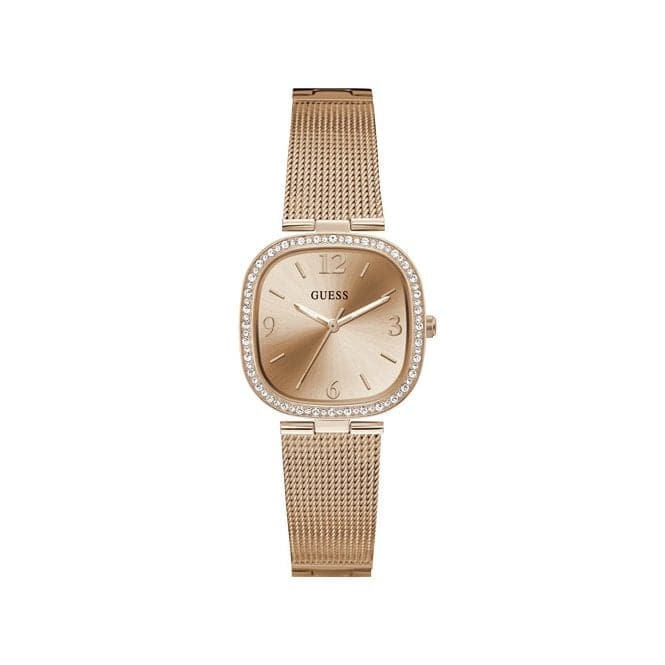 Guess Watches Tapestry Ladies Trend Rose Gold Stainless Steel Watch Gw0354l3