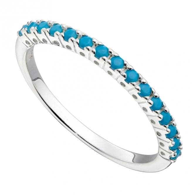 Half Eternity with Turquoise Crystal Ring R3771T