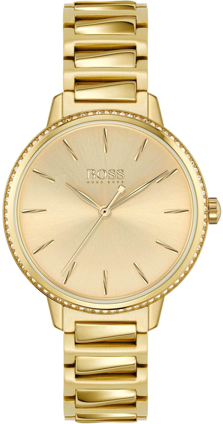 Hugo Boss Womens 1502541 Signature Gold Tone Stainless Steel Watch