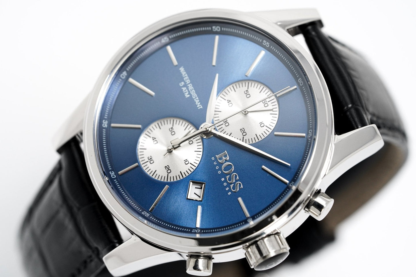 Hugo Boss Men S Watch Chronograph Blue Jet Leather Hb1513283