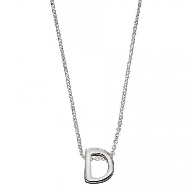 Initial D Plain Silver Initial Necklace N4431