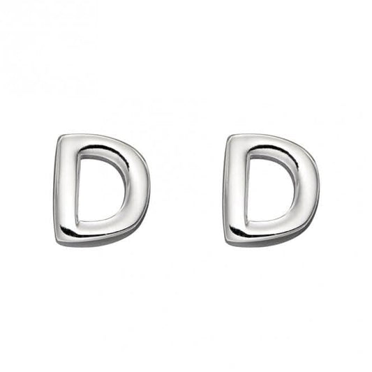 Initial D Sterling Silver Stud Earrings E6021