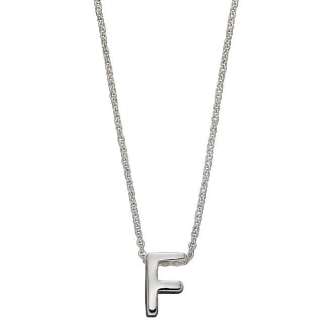 Initial F Plain Silver Initial Necklace N4433